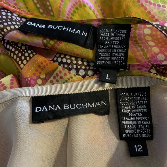 Vtg Dana Buchman Silk 2 Piece Poncho & Skirt Set Italian Fabric Colorful Sz 12/L - Picture 16 of 16